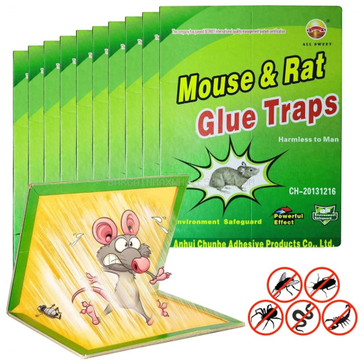 BAITED MOUSE GLUE TRAP 4CT