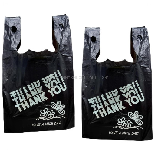 REUSEABLE THANK YOU MEDIUM BLACK BAG 500 CT