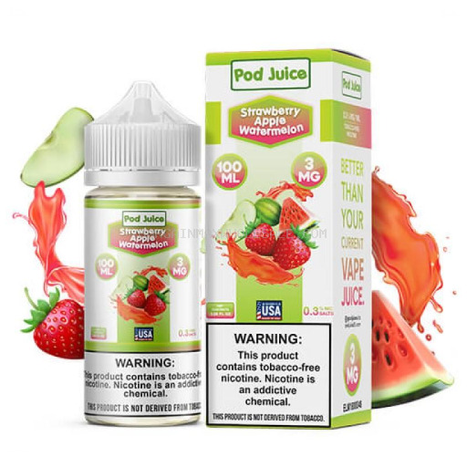 100101500123 POD JUICE STRAWBERRY APPLE WATERMELON 15ML 10CT - Image 1