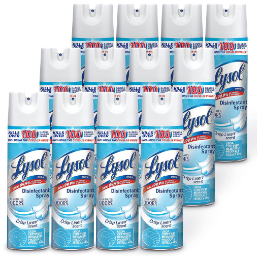 LYSOL DISINFECANT SPRAY CRISP LINEN 12/19 OZ
