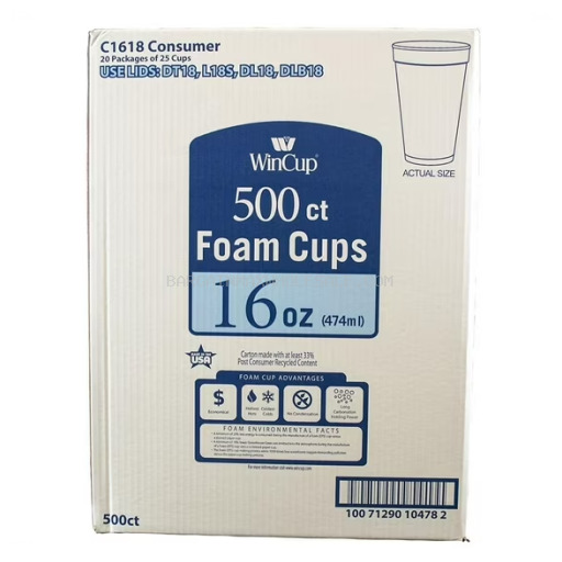 WINCUP FOAM 16OZ 500CT
