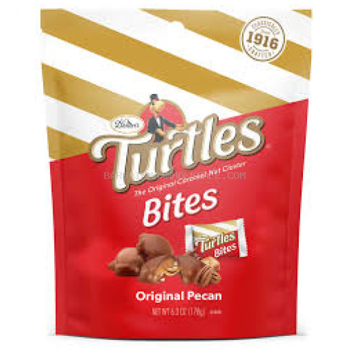 TURTLES BITES ORIGINAL PECAN 8/6.3 OZ