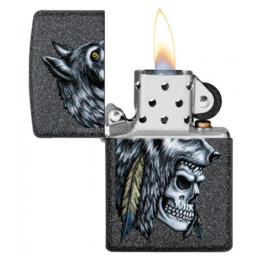 ZIPPO 29863 WOLF SKULL FEATHER