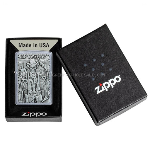 191693172201 ZIPPO 49298 SALOON SKULL EMBLEM - Image 1