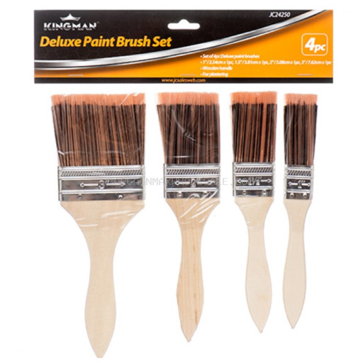 KINGMAN DELUXE  PAINT BRUSH SET 4PC 1"TO3"