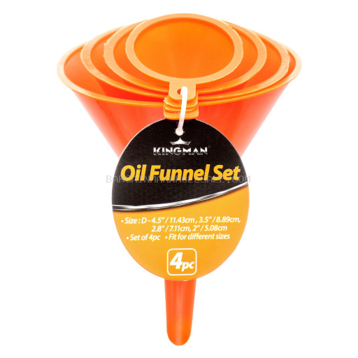 KINGMAN PLASTIC FUNNEL 4PCS