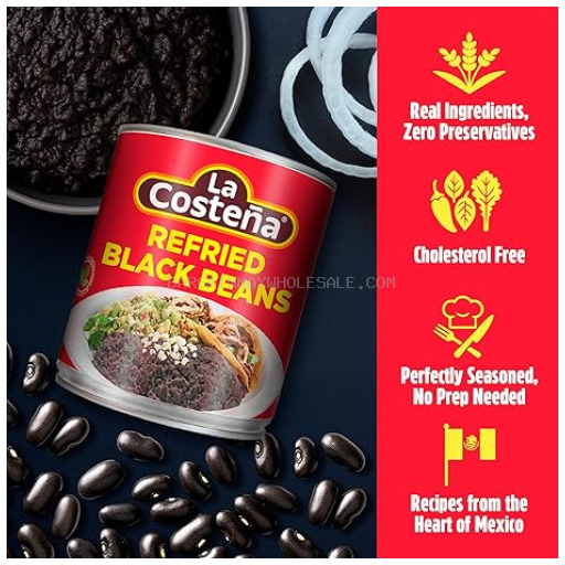 20076397032508 LA COSTENA REFRIDE BLACK BEANS 12/20.5OZ - Image 1