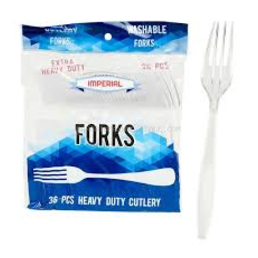 IMPERIAL PLASTIC FOORK WHITE 48/36 CT