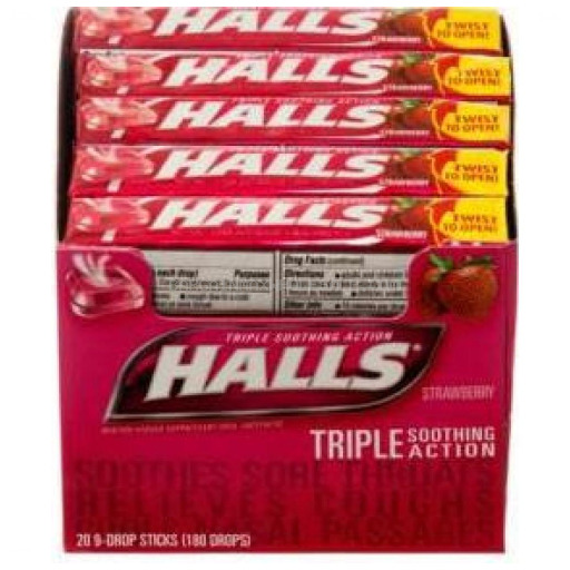 312546051041 HALLS STARWBERRY 20 CT - Image 1