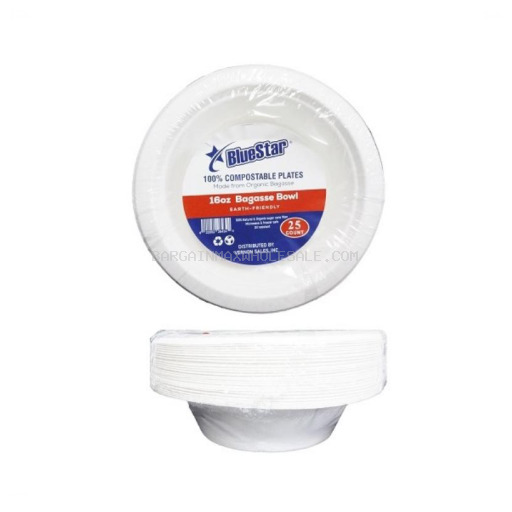 BLUE STAR BAGASSE PLATES 25CT