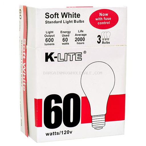 LIGHT BULB 60W  3PK
