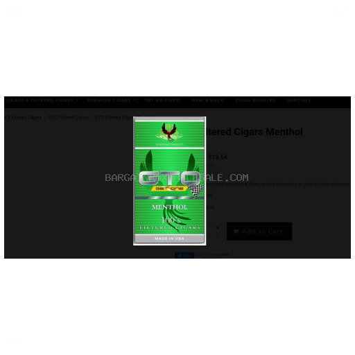 GTO FILTER CIGARS MENTHOL 10/20 PK