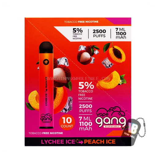 GANG XXlL SWITCH LYCHEE ICE/PEACH ICE 6% NIC 10 CT