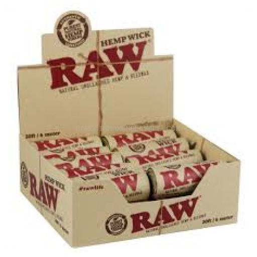 RAW HEMP WICK 20CT