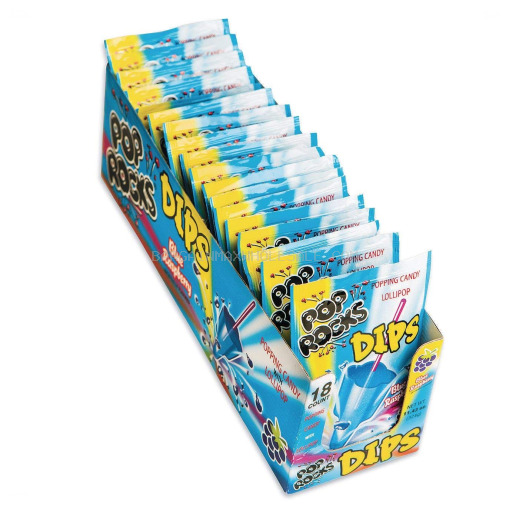 POP ROCKS DIPS BLUE RASP 18 CT