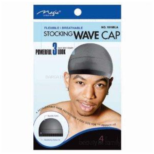 STOCKING WAVE CAP BLACK 12 CT