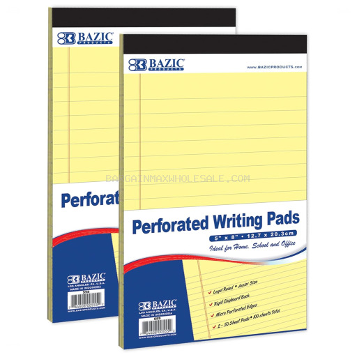 BAZIC PERFORATED WRITING PADS 2PK