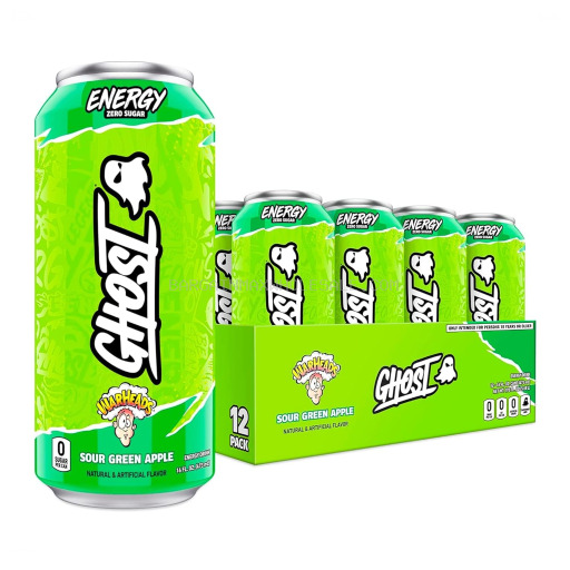 GHOST ENERGY WARHEADS SOUR GREEN APPLE 12/16 OZ