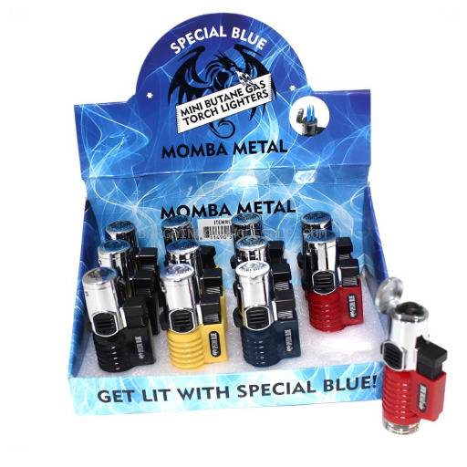 SPECIAL BLUE MOMBA METAL LIGHTER 12 CT
