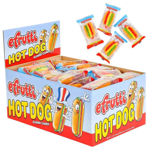 813805005053 E-FRUIT GUMMY HOT DOG 60 CT - Image 1