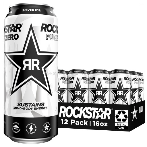 ROCKSTAR ENERGY PURE ZEROSILVER ICE 12/16 OZ
