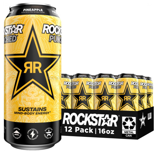 ROCKSTAR ENERGY PUNCHED PINAPPLE 12/16 OZ
