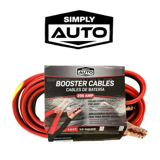 SIMPLY HARDWARE BOOSTER CABLES 200 AMP/12 FT
