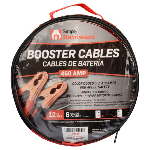 SIMPLY HARDWARE BOOSTER CABLES 450 AMP/12 FT