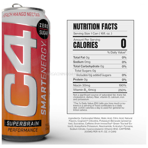 C4 SMART ENERGY PEACH MANGO 12/16 OZ