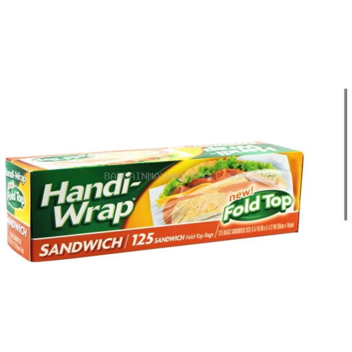 HANDI-WRAP SANDWICH BAGS FOLD  12 CT