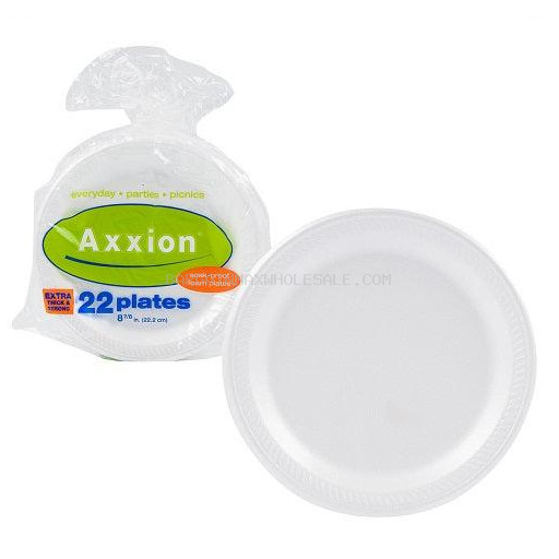 854592000739 AXXION COMPARTMENT WHITE FOAM PLATES 24/22 CT - Image 1