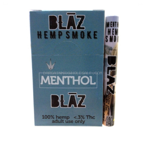 BLAZ HEMP SMOKES MENTHOL 10/10 CT