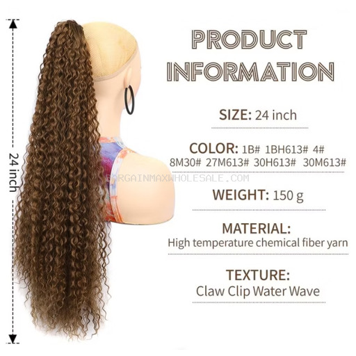 HAIR PONYTAIL BLACK 12/24 CT