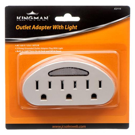 KINGMAN OUTLET ADAPTER W/LIGHT