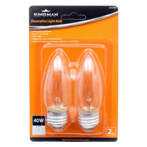 KINGMAN LIGHT BULB BLACK 2PC