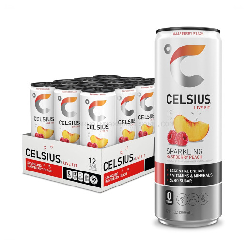 CELSIUS RASPBERRY PEACH 12/12OZ
