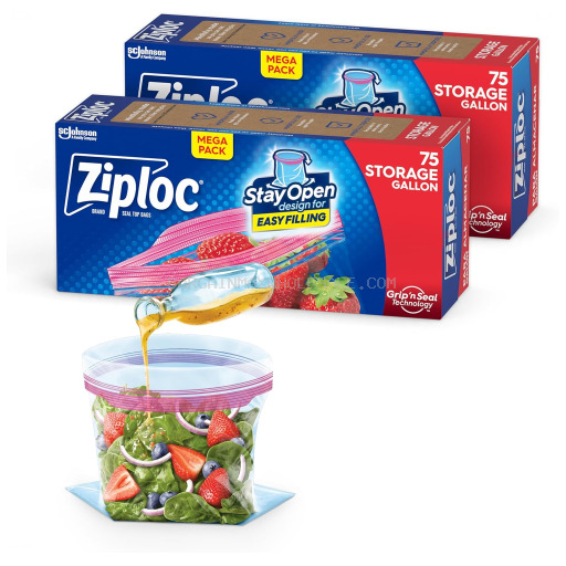 FAMILY GALLON ZIP STORAGE BAG 24CT