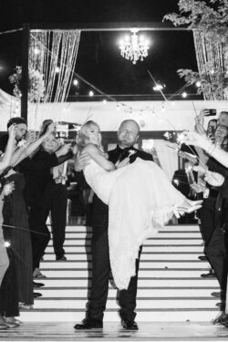 Elegant modern wedding with gold and crystal accents in Batavia Illinois