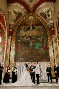 Romantic candlelit wedding details at Steeple Square in Dubuque Iowa