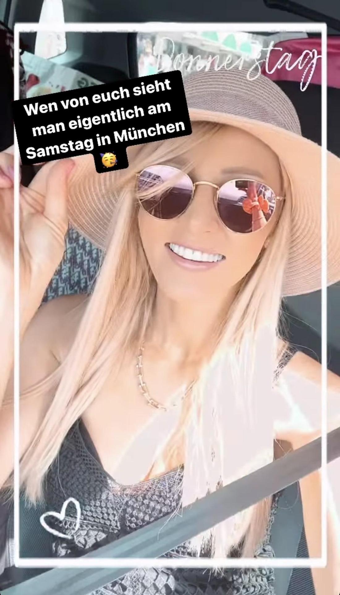Melissa Naschenweng mit Strohhut und Sonnenbrille in ihrer Instagram-Story
