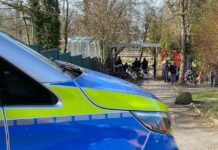 In großer Zahl waren Kräfte der Hammer Polizei am Mittwoch im Bereich des Szenetreffs im Nordringpark unterwegs.
