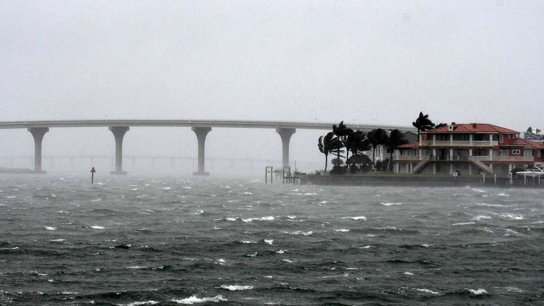 Der St. Pete Beach in St. Petersburg in Florida während des Hurrikans „Ian“.