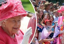 Queen Elizabeth II. trägt bevorzugt Outfits in kräftigen Farben (Fotomontage).