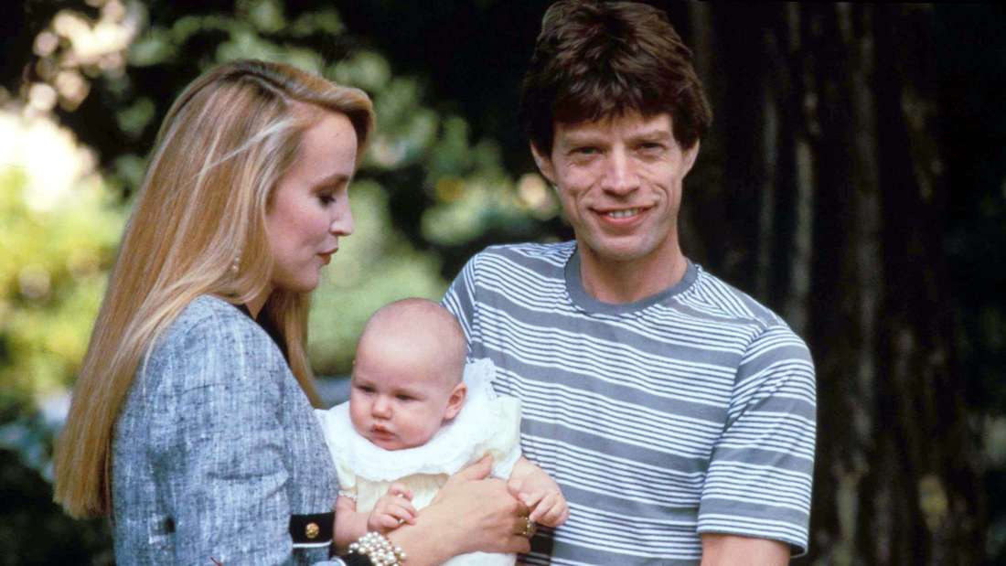 Mick Jagger mit seiner Ex-Frau Jerry Hall und Tochter Elizabeth