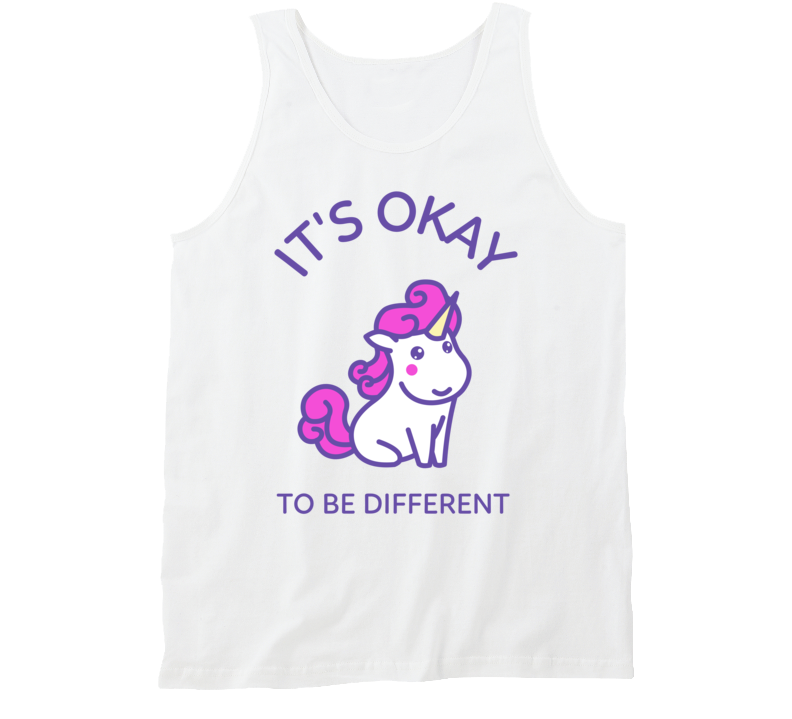 Its Okay To Be Different Cute Kawaii Unicorn Tanktop