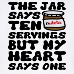 Nutella Servings Of The Heart Baseball Tee T Shirt