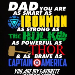 Dad Super Hero Ironman Hulk Thor Captain America Fathers Day Gift T Sh