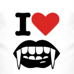 I Love Vampires Heart T Shirt