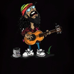 Reggae Man Singing With Guitar T Shirt