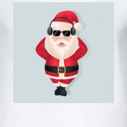 Santa Claus In Headphones And Sunglasses T Shirt